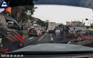 police break car window and arrest driver