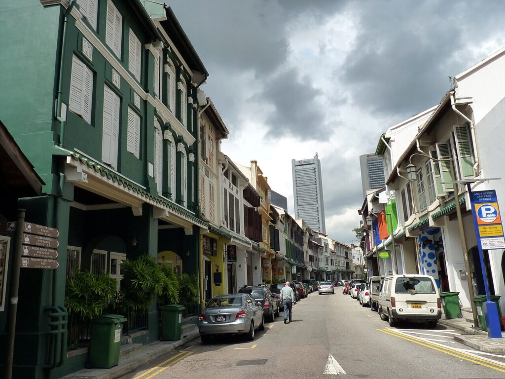 Shophouses along Amoy Street in Singapore's Telok Ayer area